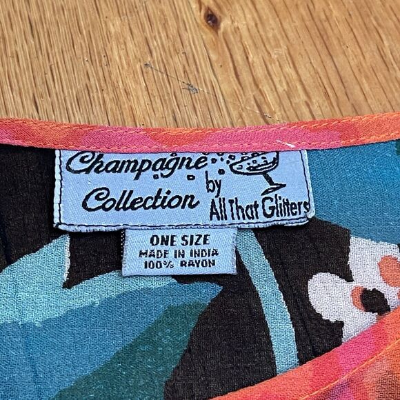 Vintage Floral Tunic Kimono Top ONE SIZE Champagne Collection All That Glitters - Picture 4 of 12